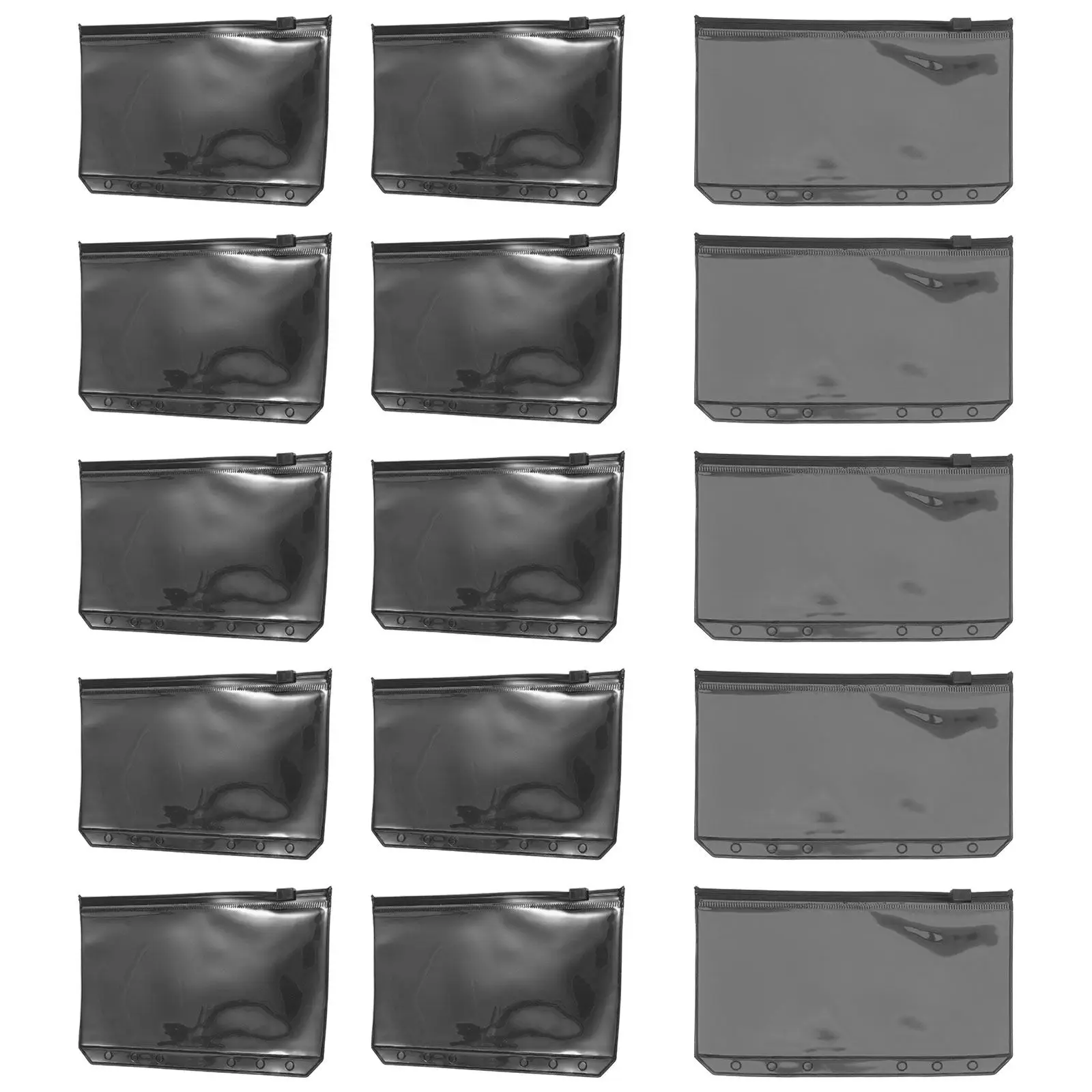 A6 Zipper Binder Pockets 20 Pack Clear PVC 6 Hole Refill Pouches for Notebook Documents and Cash