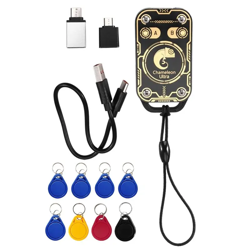 HFES Chameleon Ultra V3.0 RFID Smart Card Emulator Reader 125Khz 13.56Mhz ID IC Smart Card Tag Copyer +4X UID/CUID Keychain