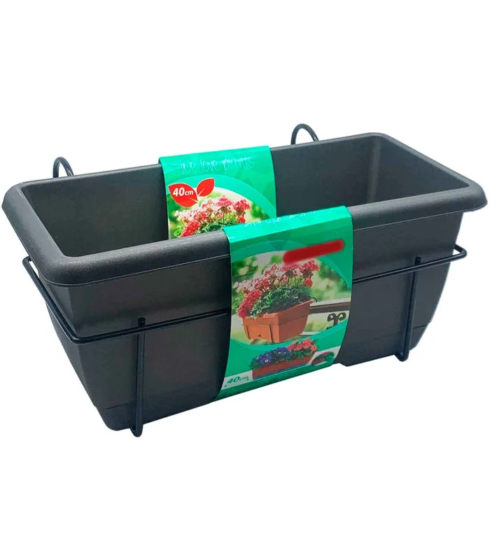 Tradineur 40x19,5x17 cm Metal Plate Hanging Plastic Planter with pla