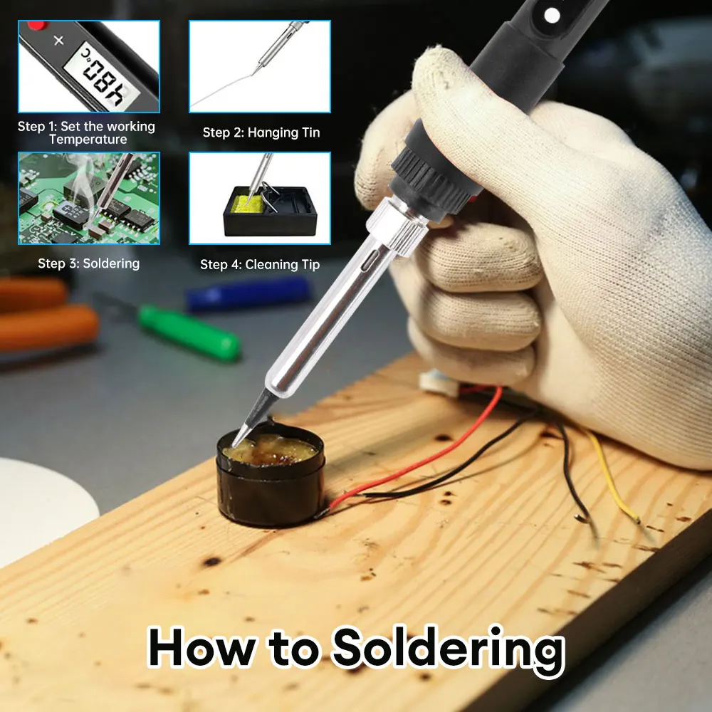 80W Wired Constant Temperature Soldering Iron with internal heating LED Digital Display Adjustable Temperature Soldering Iron