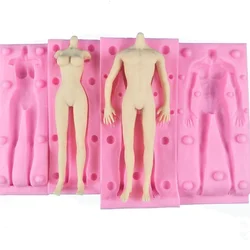 Fondant Doll Soft Candy Doll Body Mold 3D Arm and Leg Cake Molds DIY Clay Soft Epoxy Resin Silicone Mould Baking Tools