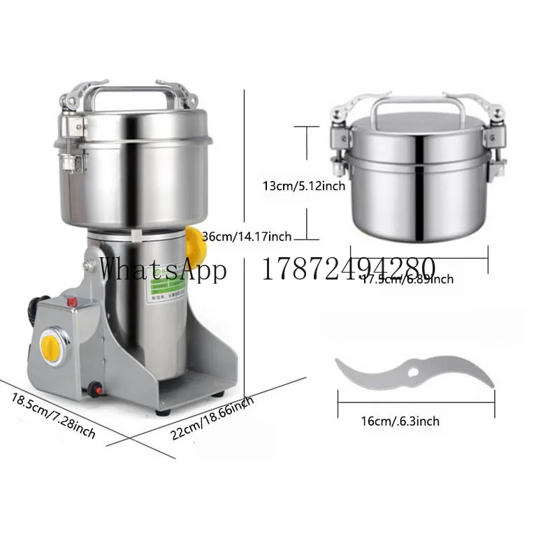 Professional Manufacturer Powder 2880w Electric Metal Food Spice Grinder Machine With Sieve