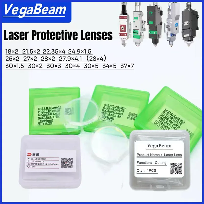 Raytools Original Protective Windows Lens 24.9x1.5 27.9x4.1 1064nm Optical Lens 37x7 30x5 For Raytools BOCI Laser Cutting Head