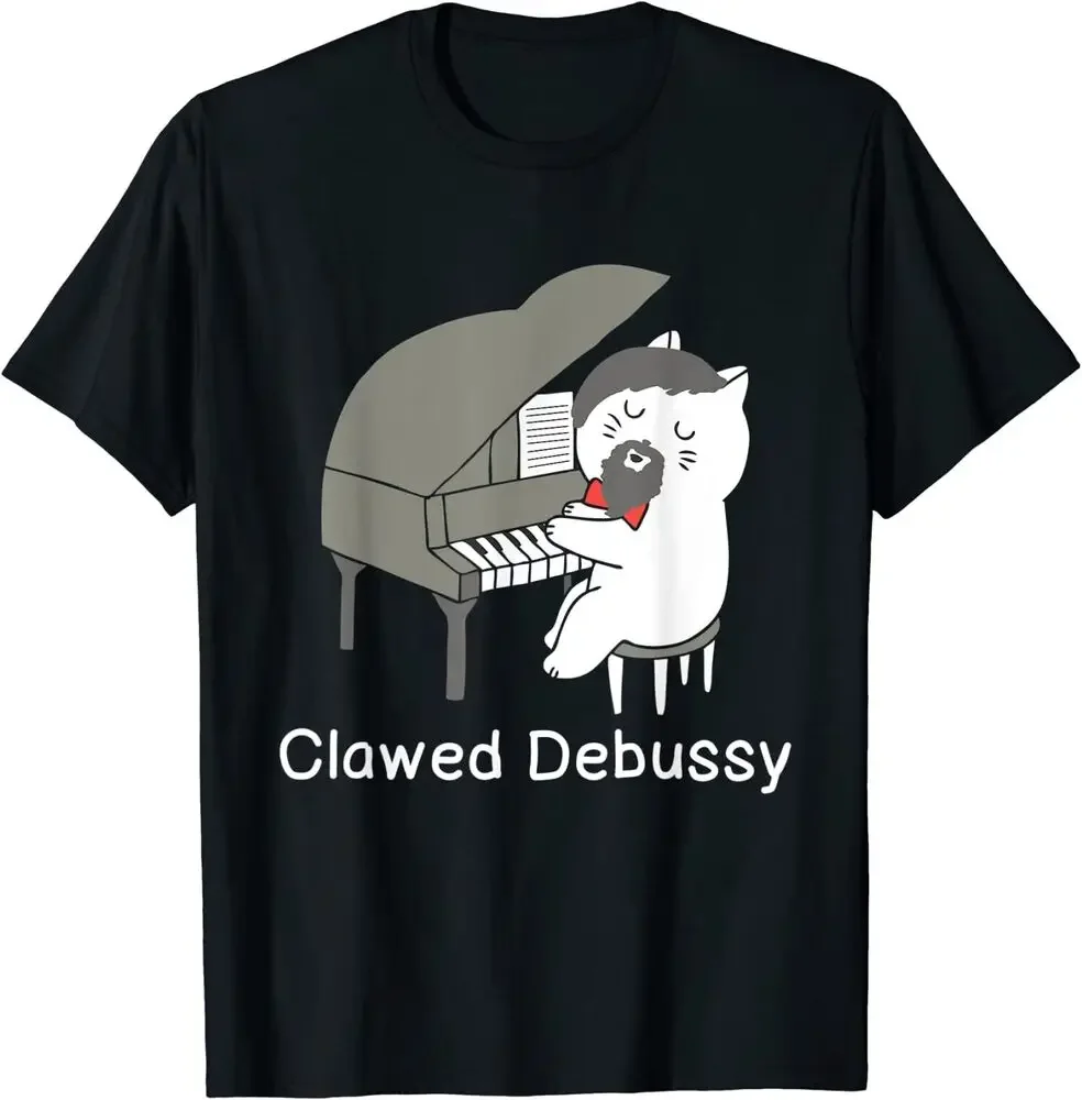 Clawed Debussy Cat Piano, Classical Music Composer Teacher T-Shirt Unisex T-shirts Luxury Brand Fashion Couple's Cloths