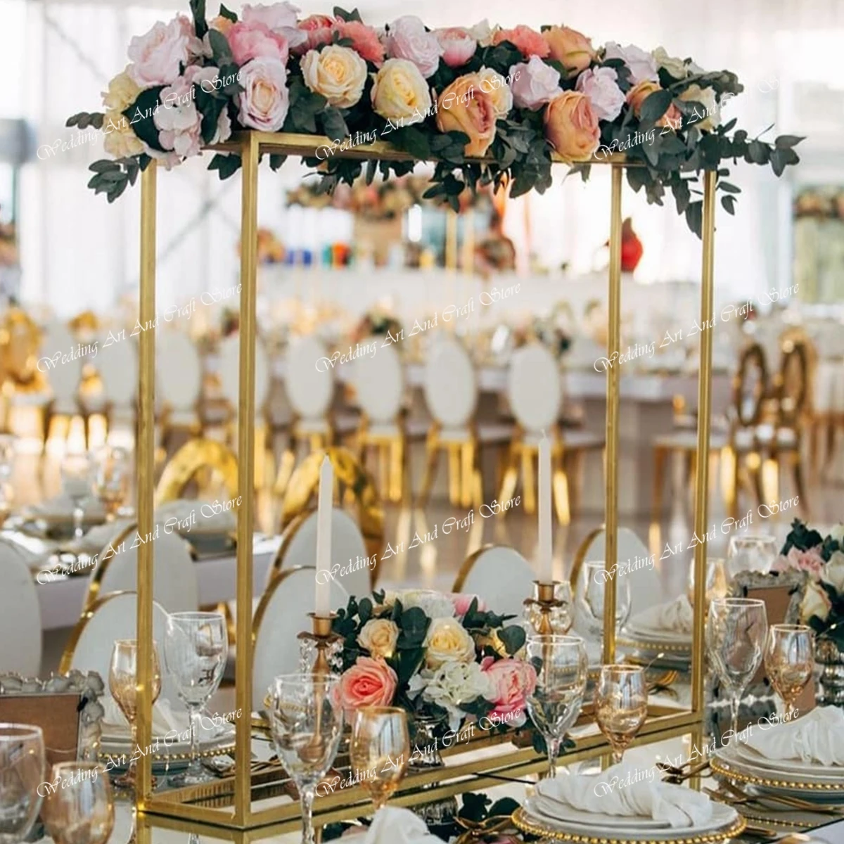 

Decorative Table flower Runner Garland flower stand Centerpiece Arrangement stand Wedding Decoration Artificial Flower arch