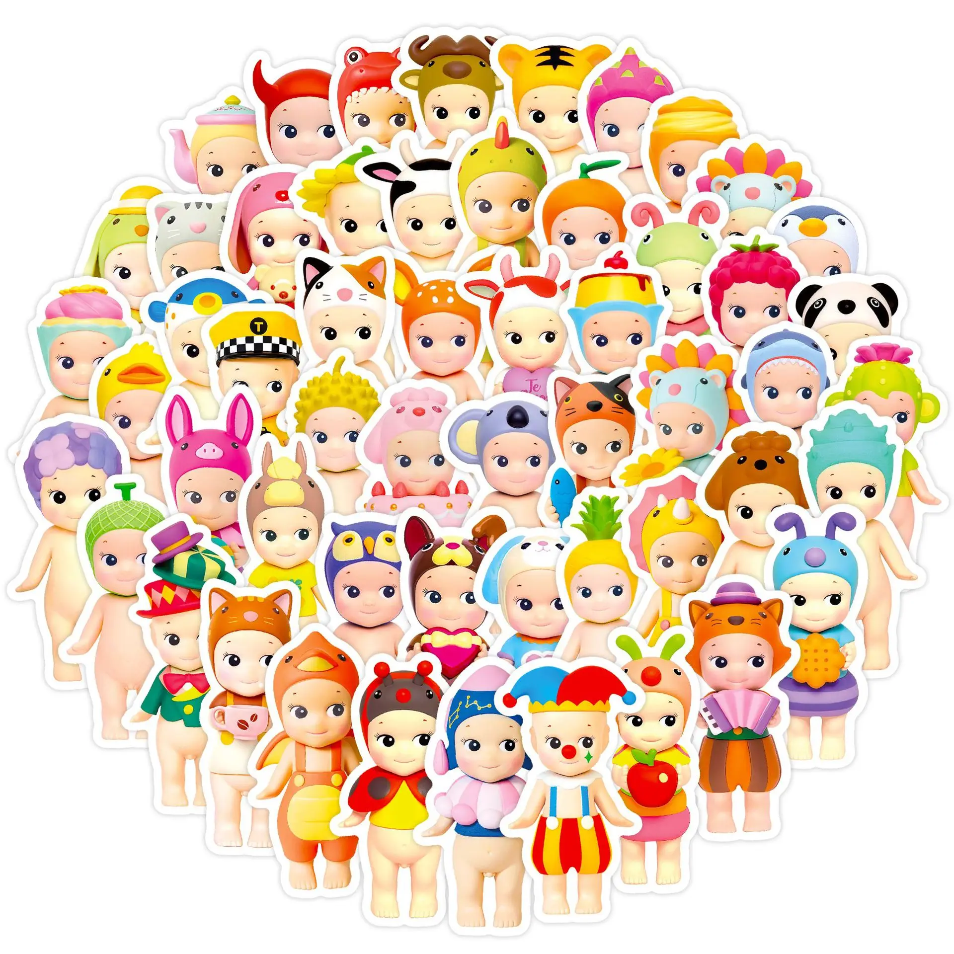 10/60PCS Kawaii Sonny Angel สติกเกอร์น่ารัก Angel ตุ๊กตา Creative Doodle Decal ของขวัญของเล่นเด็กสําหรับกีตาร์โต๊ะ