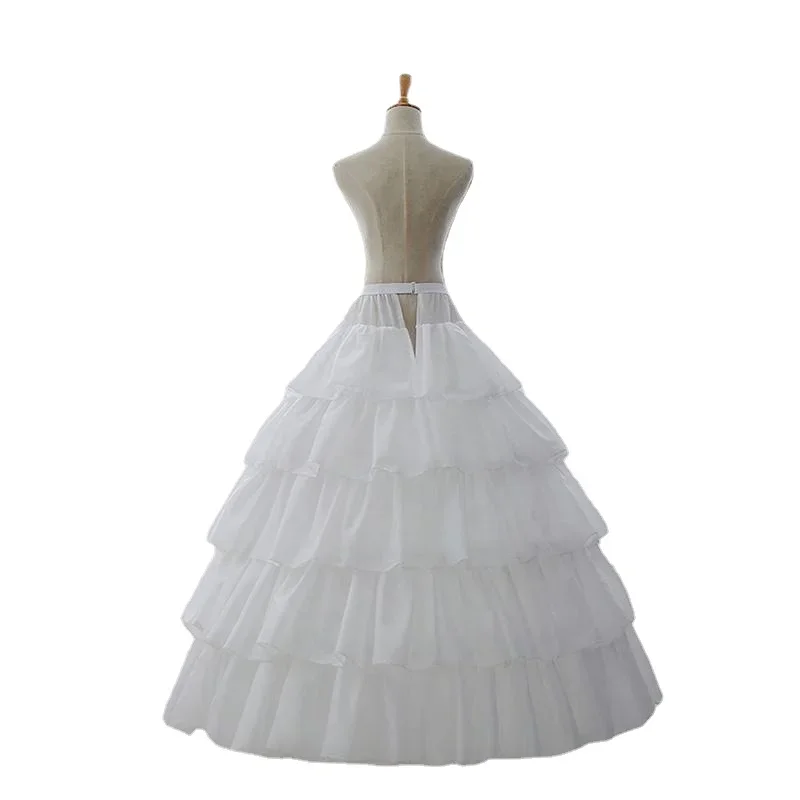 Nova noiva casamento petticoat daqi vestido de casamento saia quatro voltas importado folha de lótus cinto elástico