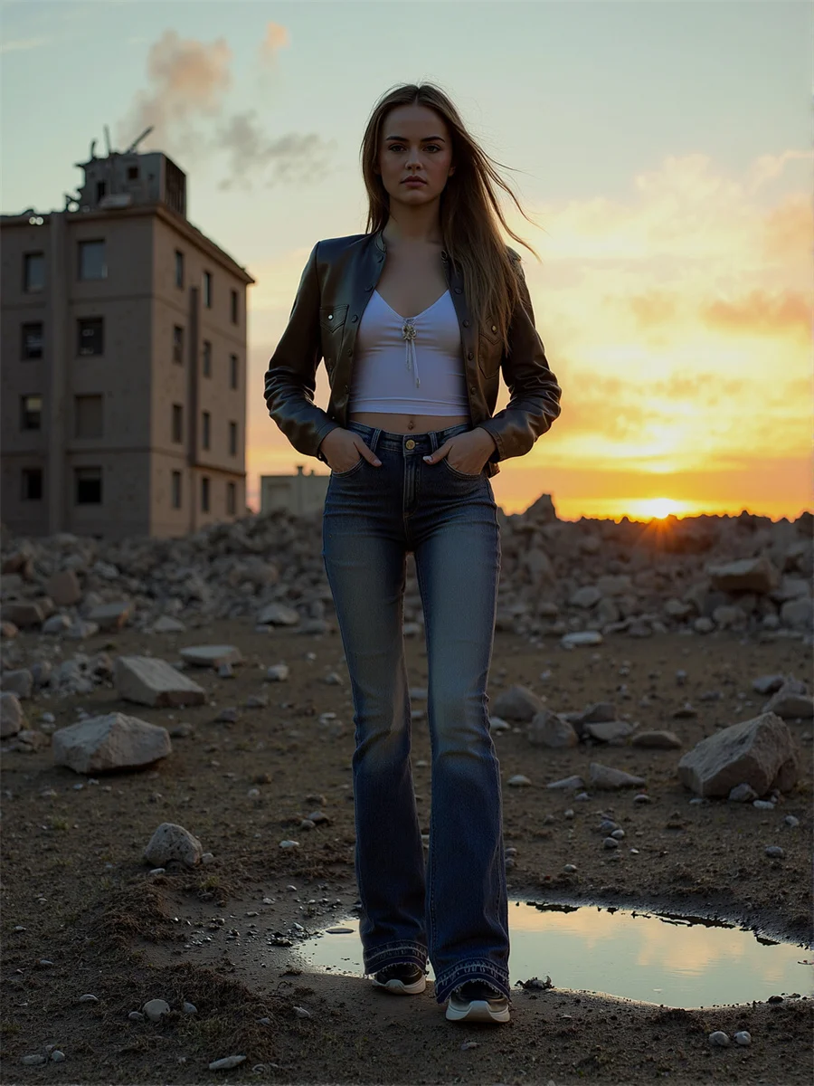 여성용 플레어 디스트레스드 진 팬츠 데님 여성 의류 카고 스트레이트 캐주얼 하이웨이스트 슬림 찢어진 루즈 레트로 지퍼