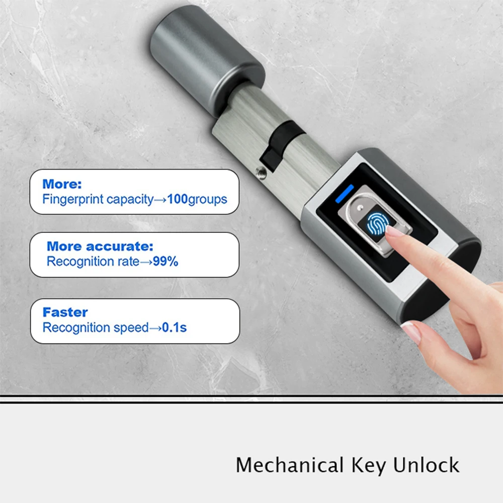 Imagem -03 - Tuya Ble-bloqueio Eletrônico Inteligente Controle Remoto Bluetooth Cilindro à Prova d Água Chaves App de Impressão Digital Cartão de Desbloqueio para Casa