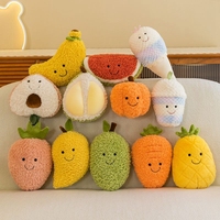 16-28CM Fruit Vegetable Plush Toy Cute Soft Watermelon Pineapple Banana Strawberry Mango Carrot Children's Christmas Gift