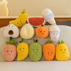 Juguete de peluche de frutas y verduras, suave, sandía, piña, plátano, fresa, Mango, zanahoria, regalo de Navidad para niños, 16-28CM