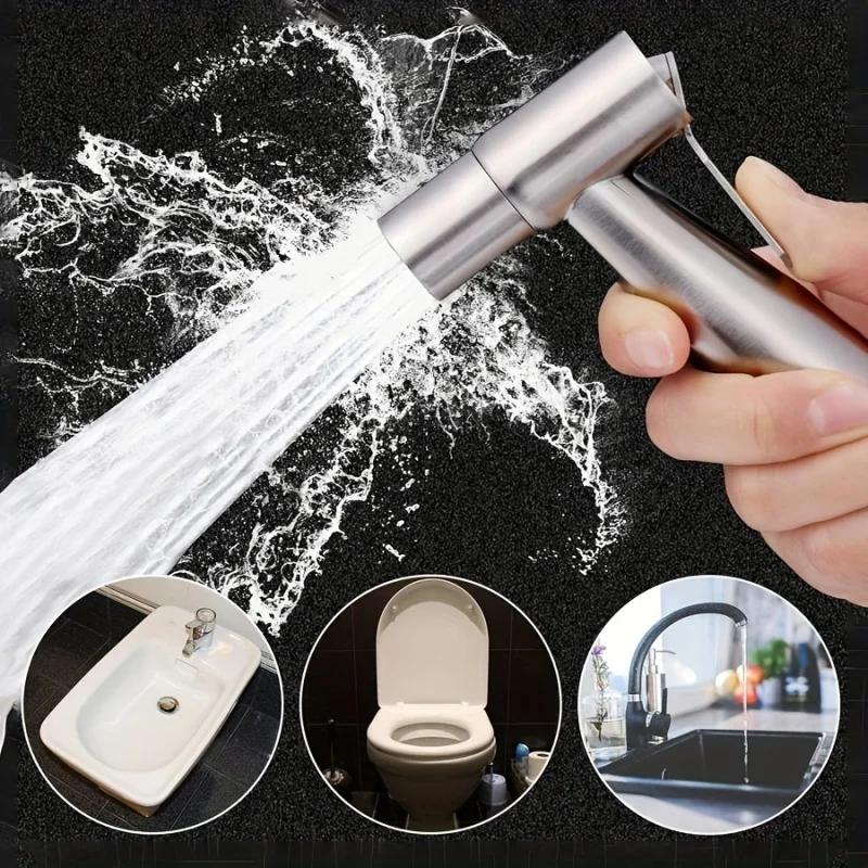 Bathroom hanging seat set pressurized stainless steel toilet spray gun flushing bidet set