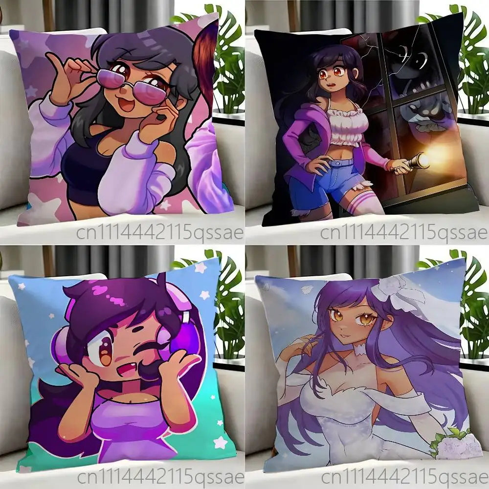 Cute Girl A-Aphmau Pillow case Printed Polyester Throw Pillow Cover Decorative Sofa Cushion Pillowslip Home Decor