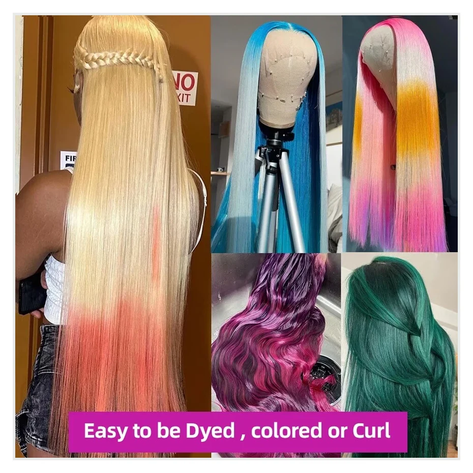 360 Lace Wig 613 Hd Lace Frontal Wig 13x6 Honey Blonde Colored Human Hair Wig Pre Plucked Brazilian Original Hair Straight 13x4 Lace Front Wig Pre-cut Lace Glueless 5x5 Lace Closure Wigs For Women 200 image 6