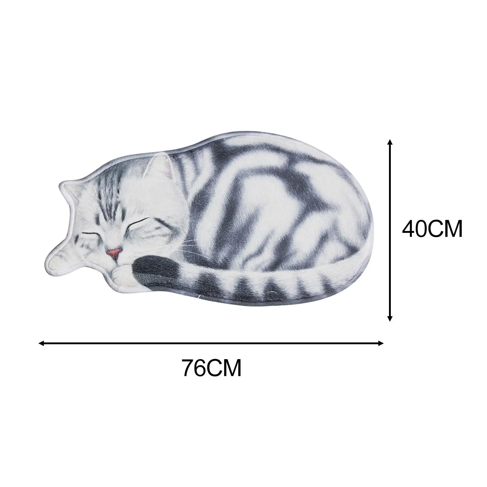 Teppich in Form einer schlafenden Katze, dekorative Heimdekoration, Bodenteppich, 3D-Katzenmatte für