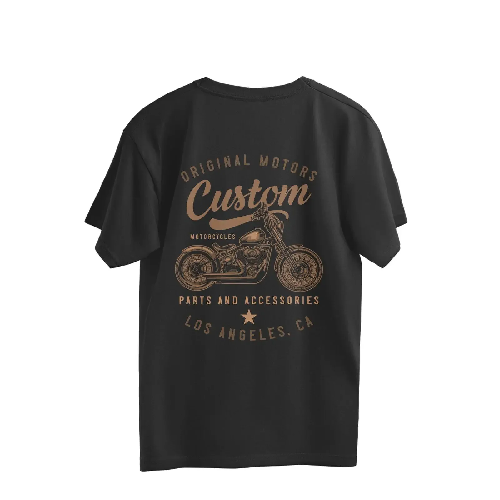 Custom Bobber Motorcycle Parts retro Back Oversize T Shirt vintage Washed graphic Top For Everyday Wear Stylish Comfortable