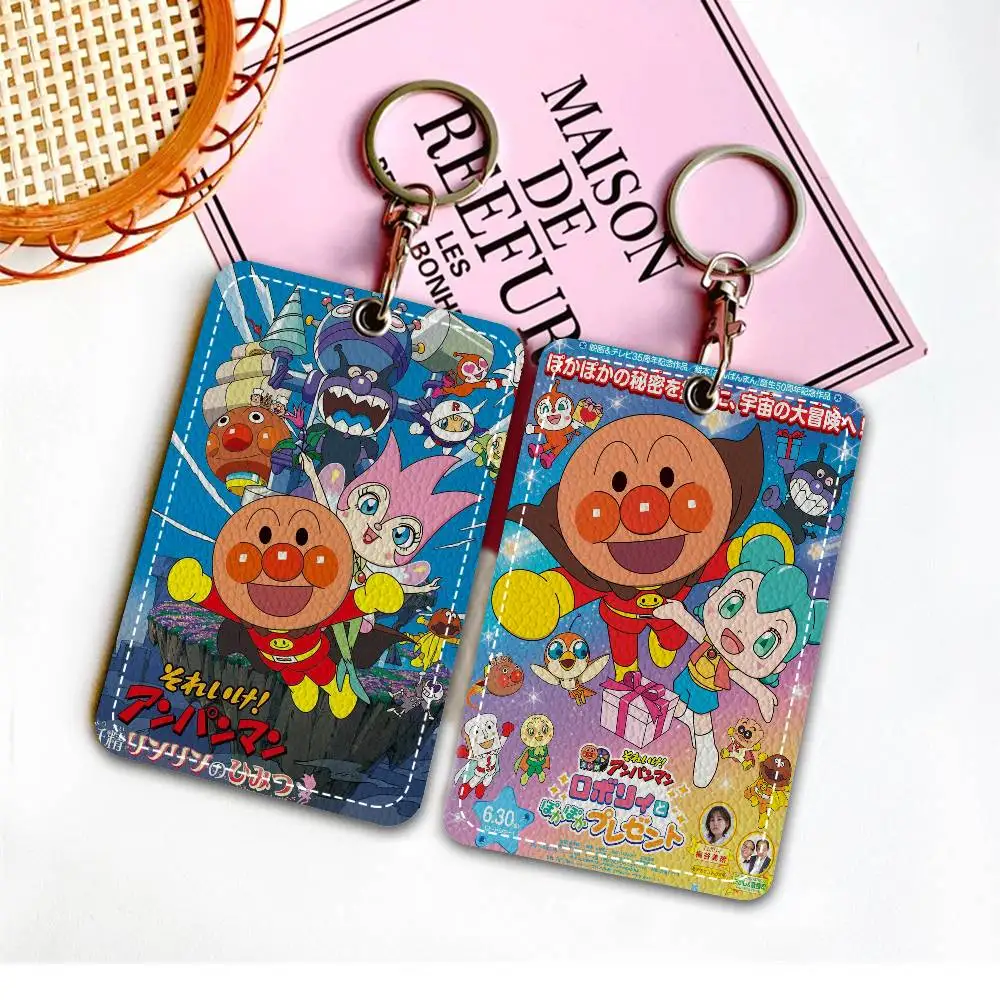 

Cartoon A-Anpanman Keychain With Access Card Holder, Bus Pass & Meal Card ID Bank Card Protective Case For Security
