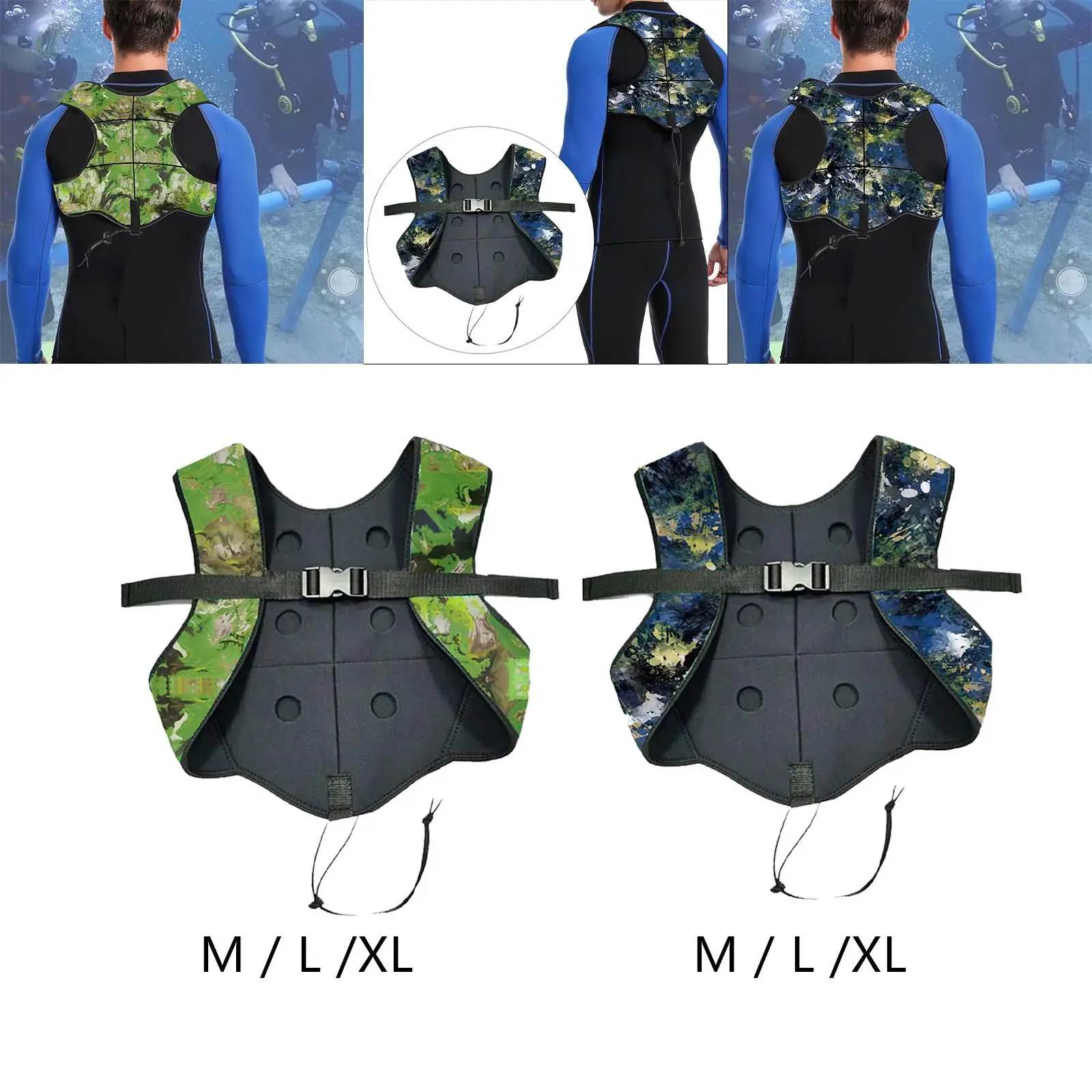 Diving Weight Vest Adult Multifunctional with 6 Drop Pocket Neoprene Vest for Water Sports Fishing Underwater Sailing Boating