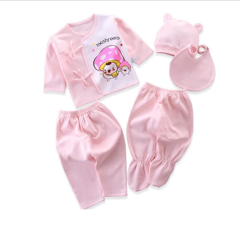 Newborn Baby Clothing Suits 0-3 Months Cartoon Cotton 5pcs/set Baby Girl Outfits