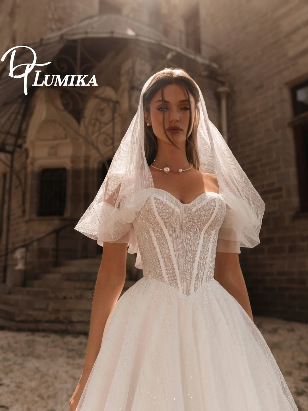 Nowoczesna suknia ślubna bez ramiączek, model 2026, romantyczna, błyszcząca suknia ślubna, modna suknia ślubna w kształcie litery A, długa do podłogi, suknia ślubna typu robe de.