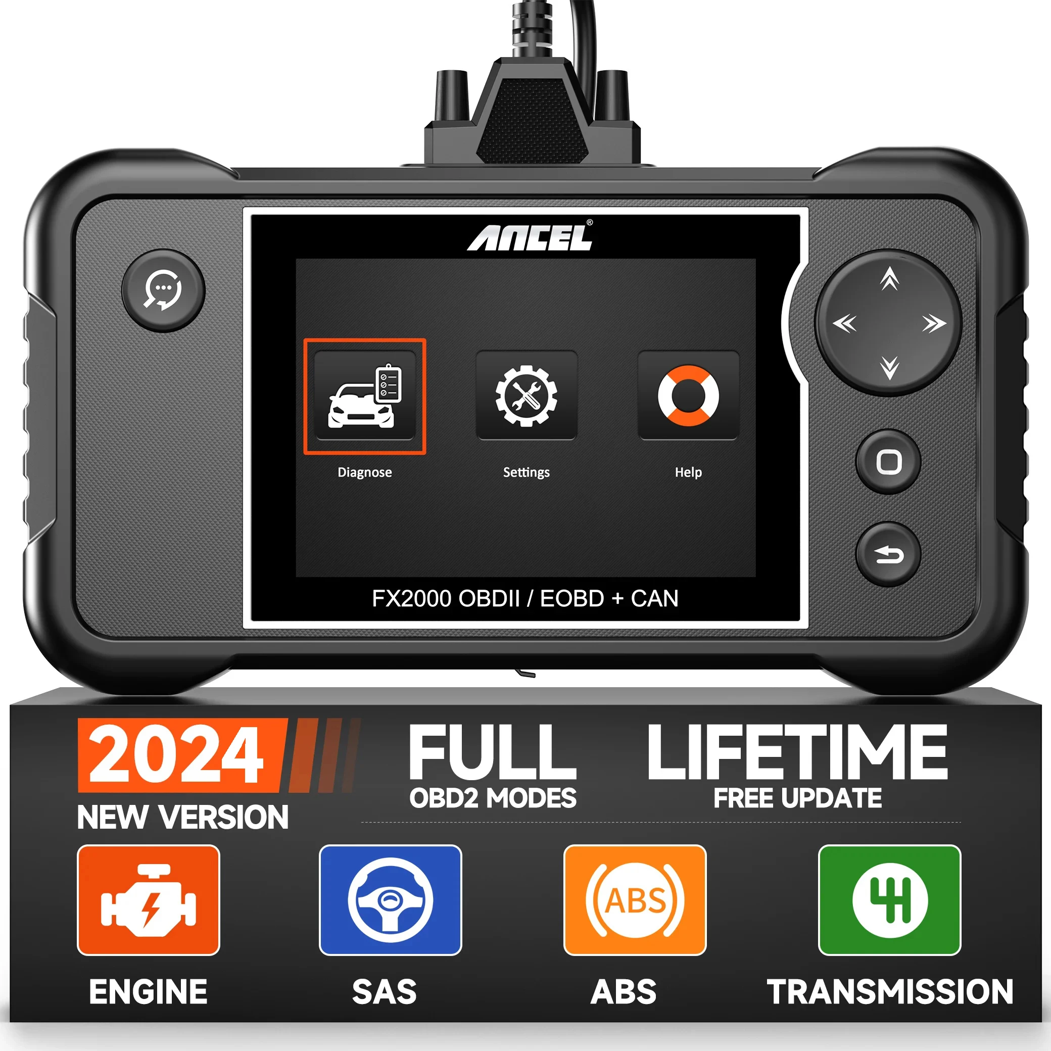 Ancel FX2000 Professional OBD2 Automotive Scanner ABS SRS Airbag Transmission Code Reader OBD Auto Diagnostics Scan Tool Polish