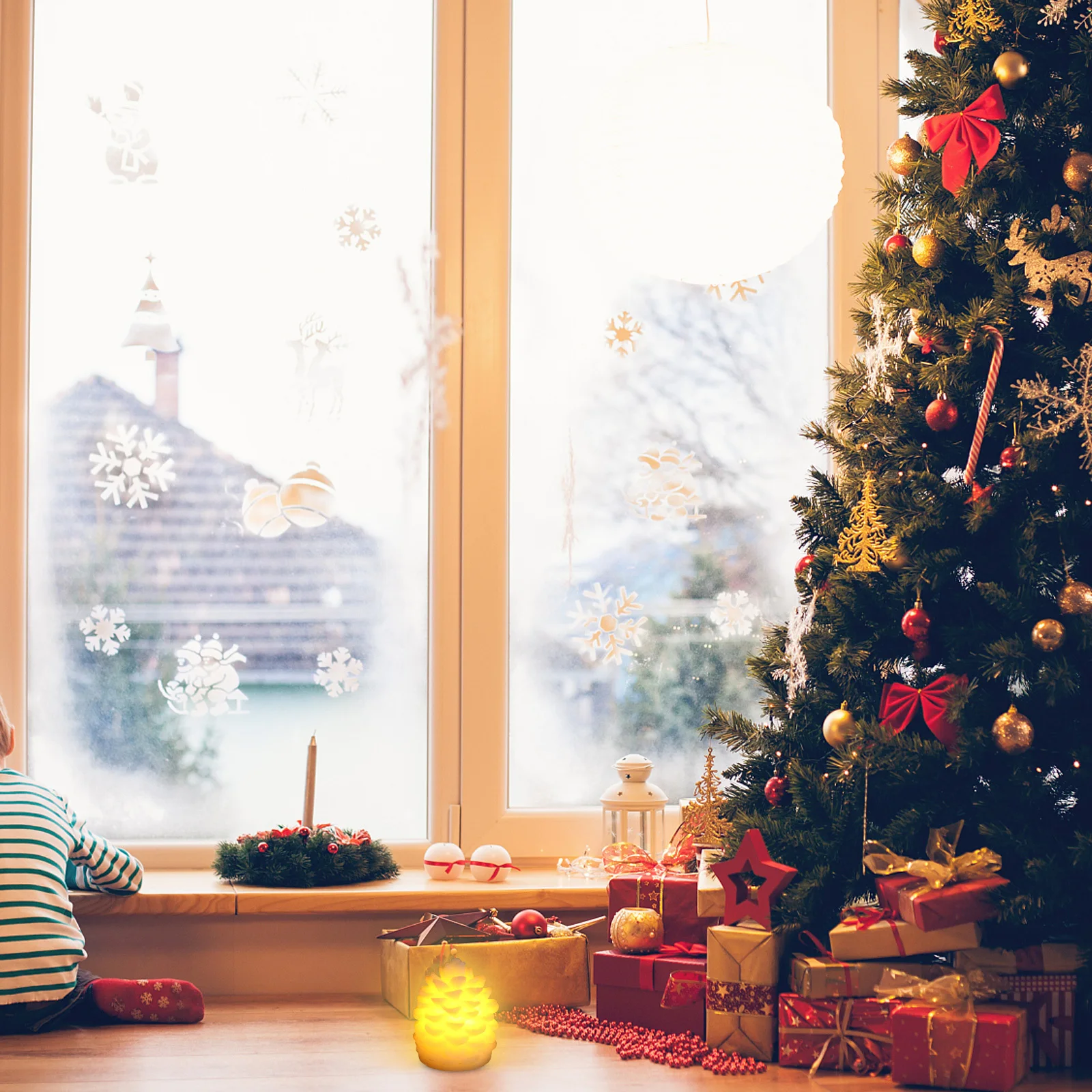 3 قطعة أضواء LED كوز الصنوبر عديمة اللهب الشمع رومانسية ليلة مصباح ضوء الزخرفية لحفل زفاف عيد الميلاد