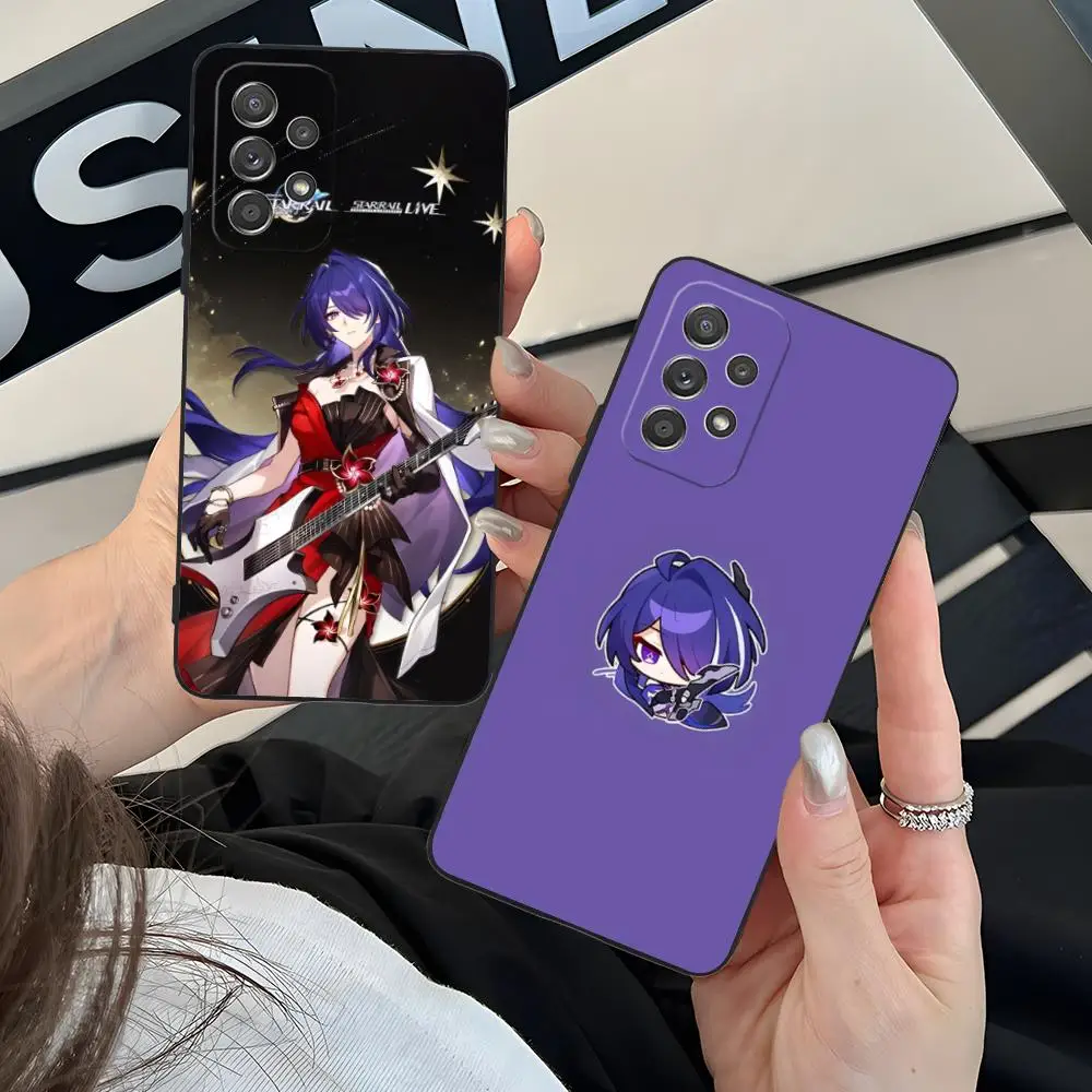 HSR Acheron Matte TPU Mobile Phone Case for Samsung Galaxy M55 54 42 35 34 33 32 23 22 15 14 13 12 F55 5G Colorful Cover