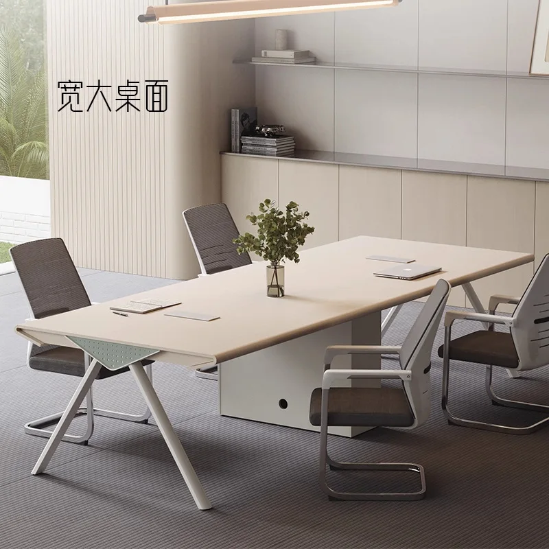 Conference table simple modern rectangular office creative meeting strip reception large and small conference room table and cha