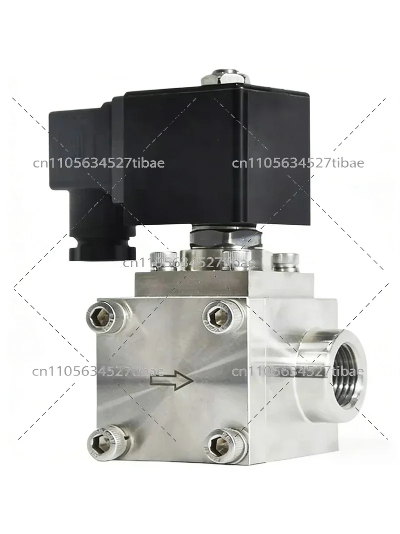 Stainless Steel 304 High Pressure Solenoid Valve 1/4 Inch 200 Bar 250 Bar 300 Bar 12V Water Control Valve for Automotive