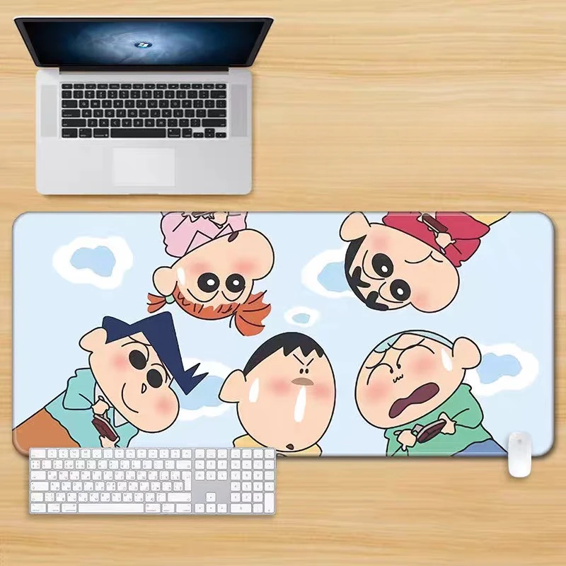 High Quality Printed Crayon Shin-chan​​ Oversized Leather Mouse Pad Cute Animation Two-dimensional Office Computer Keyboard Pad