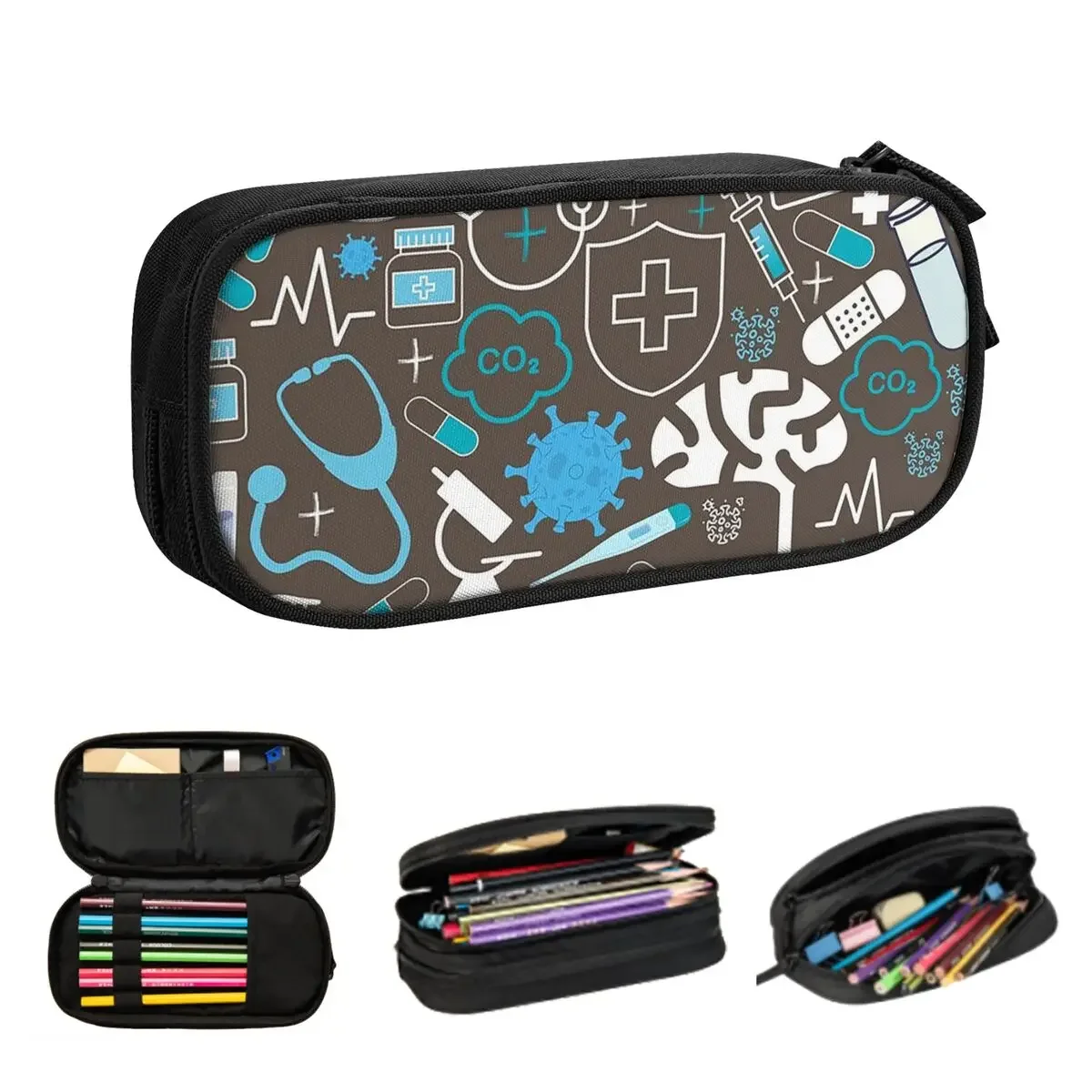 The Pattern Of Tools Used By Doctors And Nurses Pencil Cases Big Capacity Pen Bags Pen Box Pencil Pouch For Boys Girls