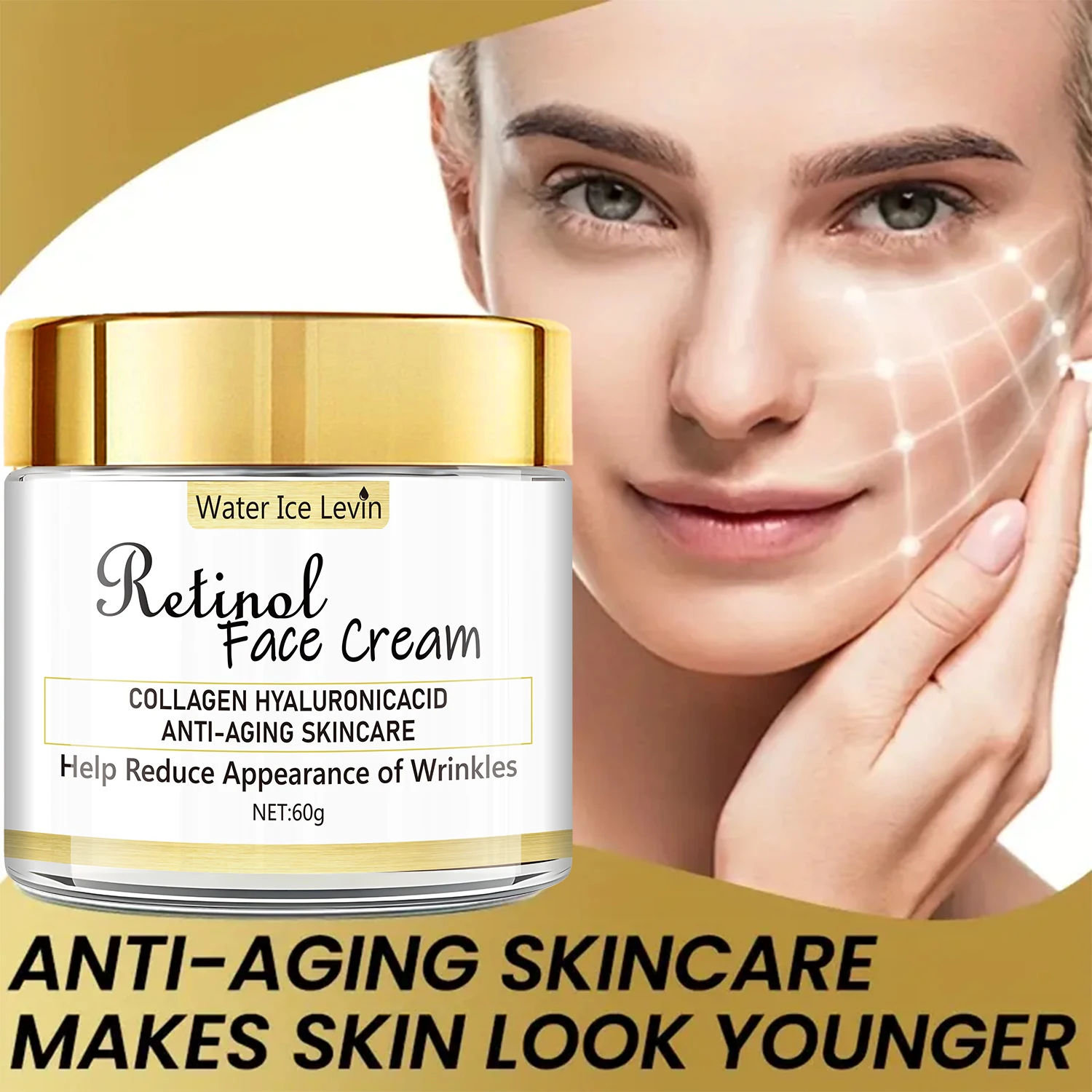 Retinol and Collagen Moisturizing Cream |   Rich in Vitamins C+E, Infused with Hyaluronic Acid |   Moisturizing and Firming