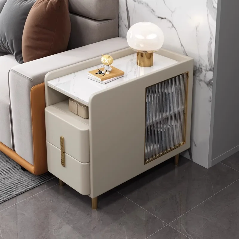 #Modern Minimalist 2-Drawer Nightstand Smart Bedroom Furniture Companion For Living Room Sofa For Home Apartment
