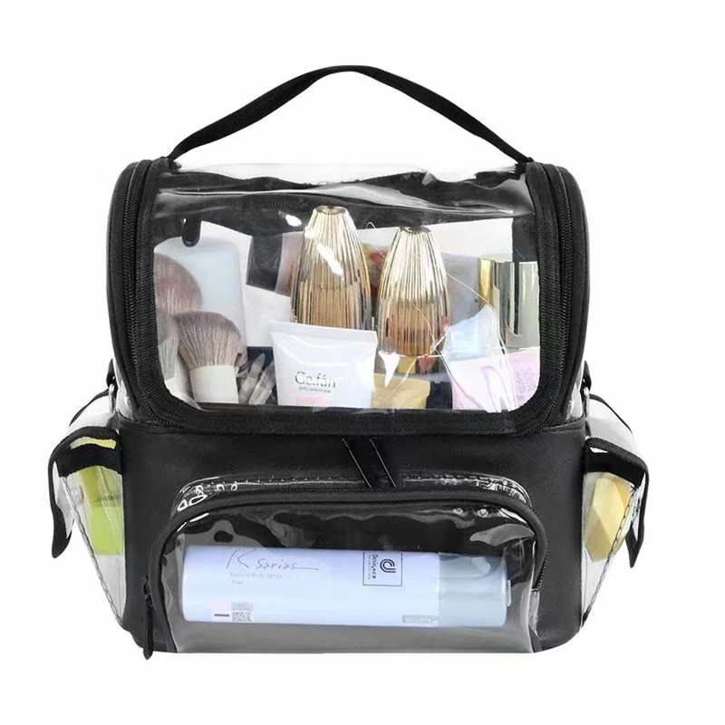 

PVC Women's Bags Salon Makeup Tool Backpack Hairdressing Storage Transparent Waterproof Travel Bag Barber Accessories