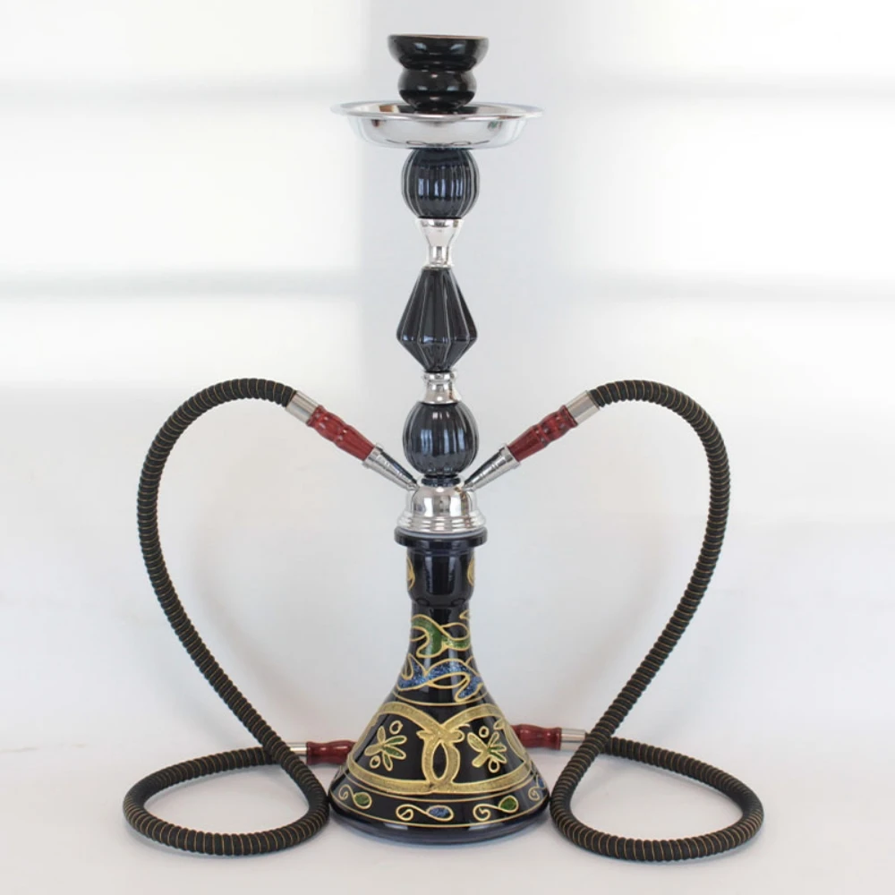 Arabic Hookah Shisha Set Popular Double Four Tubes Glass Shisha Hookah Smoking Water Pipe Kit for Parties And Relaxation
