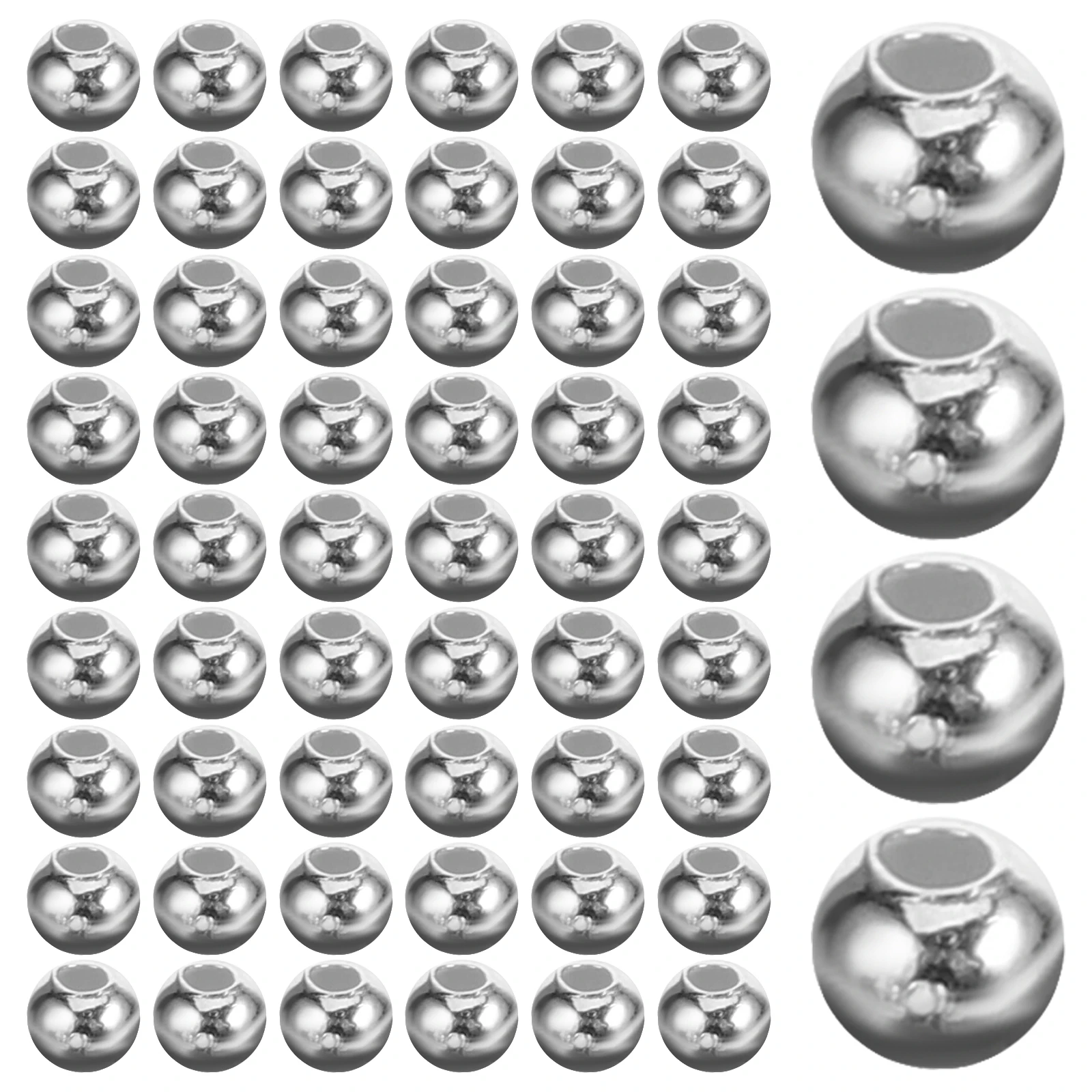 

100pcs Silver 2mm Round Tube Bright Color Easy String DIY Jewelry Making Small Beads Spacer Beads Bulk Metal Circle