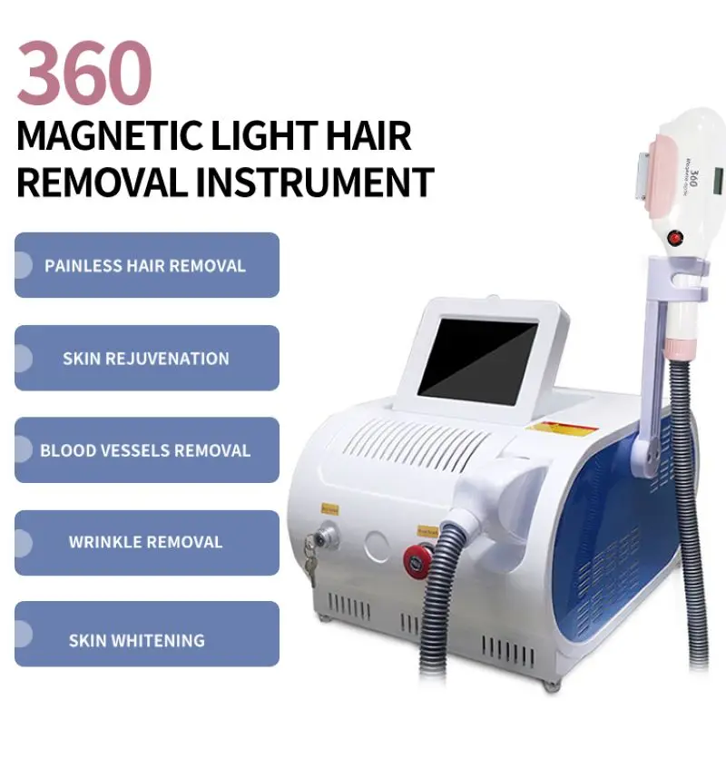 Máquina portátil da remoção do cabelo do laser, 360 Magneto-ótico, rejuvenescimento da pele, IPL