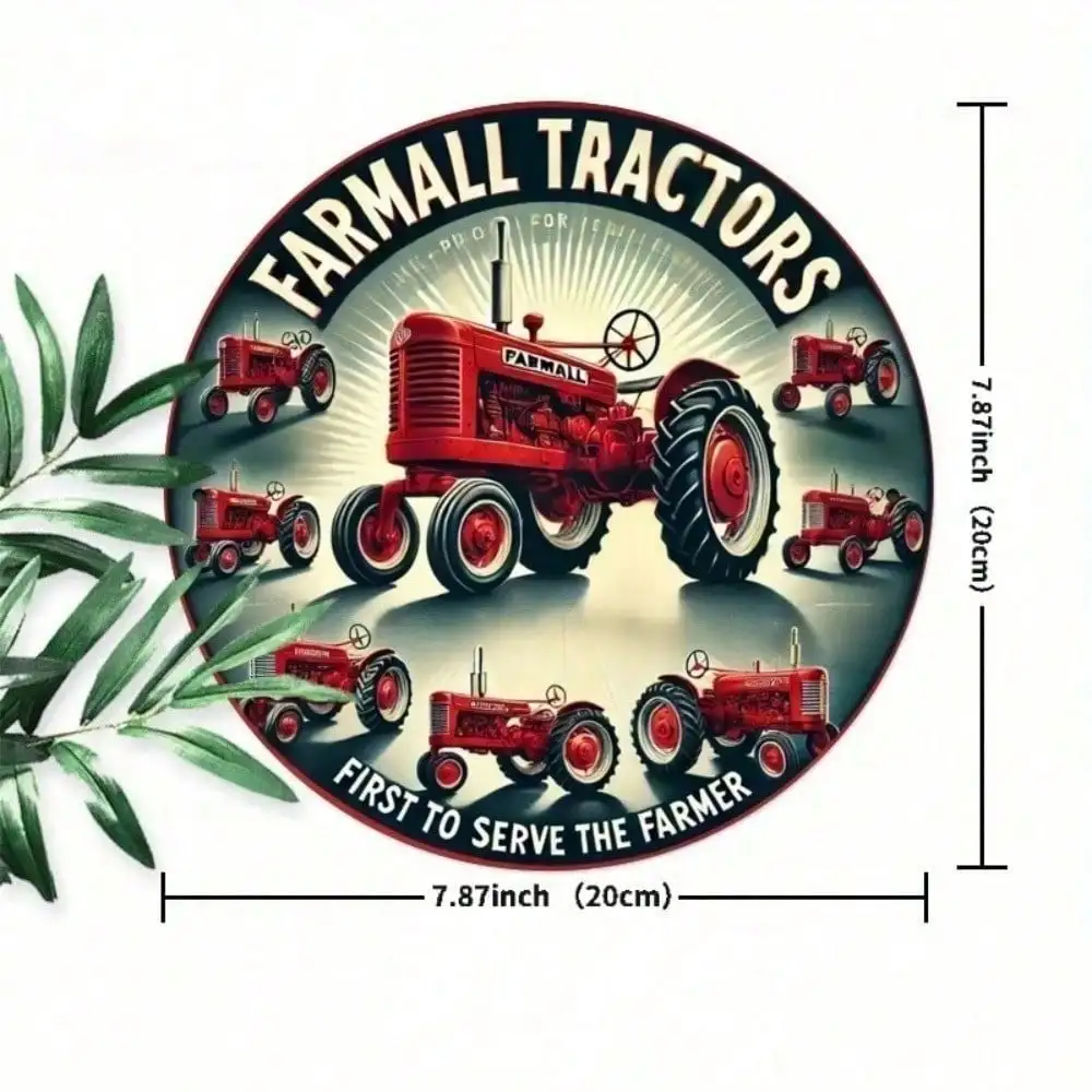 FARMALL Vintage Metall-Blechschild 8x8 Zoll Retro Bauernhof Wandkunst Deko für Landhaus Küche