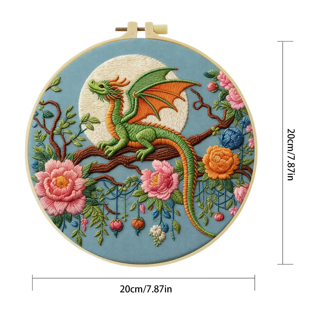 1 Stück 20X20CM/15X15CM 7,87/6,3 Zoll Tier - Dinosaurier Stickerei Starter-Kit DIY-Kit DIY-Stickerei-Set Handarbeiten Malerei – Detail 3