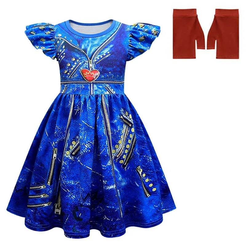 Halloween Movies Descendants 4 Princess Red Chloe Bridget Cosplay Costume Carnival Party Girls Evie Mal Dress Up Casual Clothing