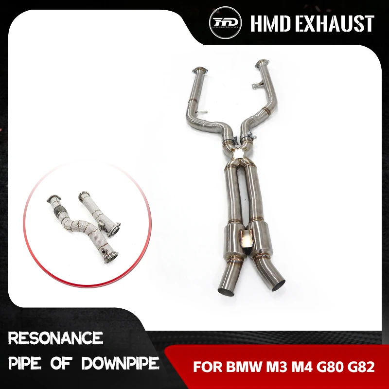 

HMD exhaust system stainless steel performance mid-pipe + downpipe for BMW M3 M4 G80 G82 X-pipe with resonator