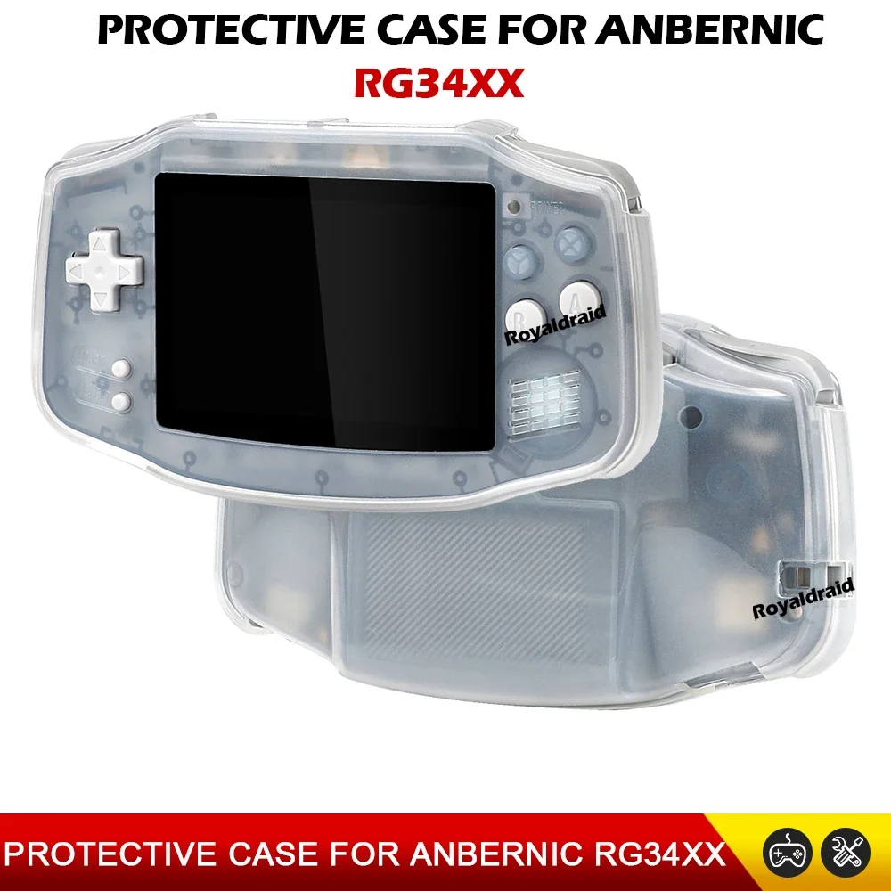 TEHAOUU Coque Silicone Pour Anbernic RG34xx – Antichoc, Lavable, Anti-poussière – Noir