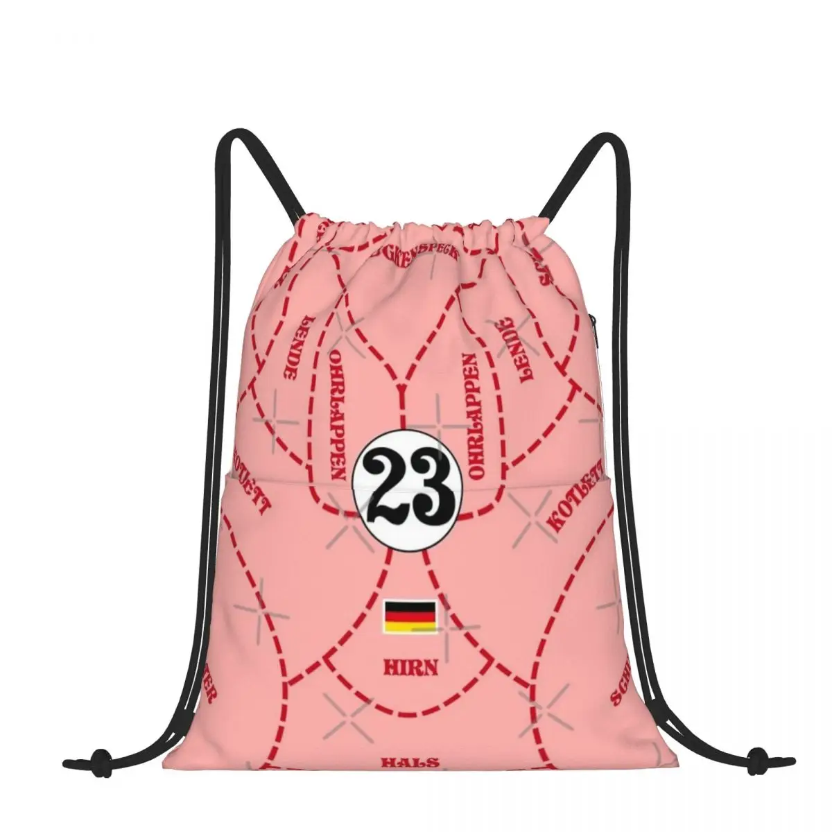 

Drawstring Backpack 1971-917-23 Shoulder Bag Zipper Pocket Sports & Travel Hikes Portables Bag