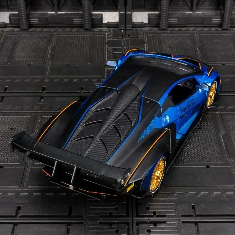 1:24 Lamborghini SCV12 coche de rally de aleación modelo colección de adornos de coche puertas y maletero del capó del motor se puede abrir Enviar a un amigo