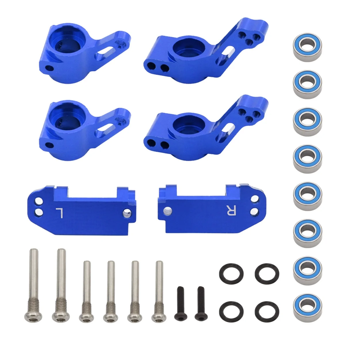 RC Car Front C Seat Front Steering Cup Rear Axle Seat Kit for Traxxas 1/10 Slash 2WD RC Car Upgrade Parts Blue