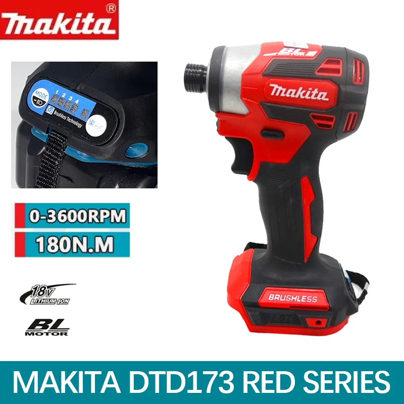 Makita DTD173 Brushless Motor 180Nm Driver Screwdriver Cordless Electric Impact Drill Torpe Power Tool For 18V Battery