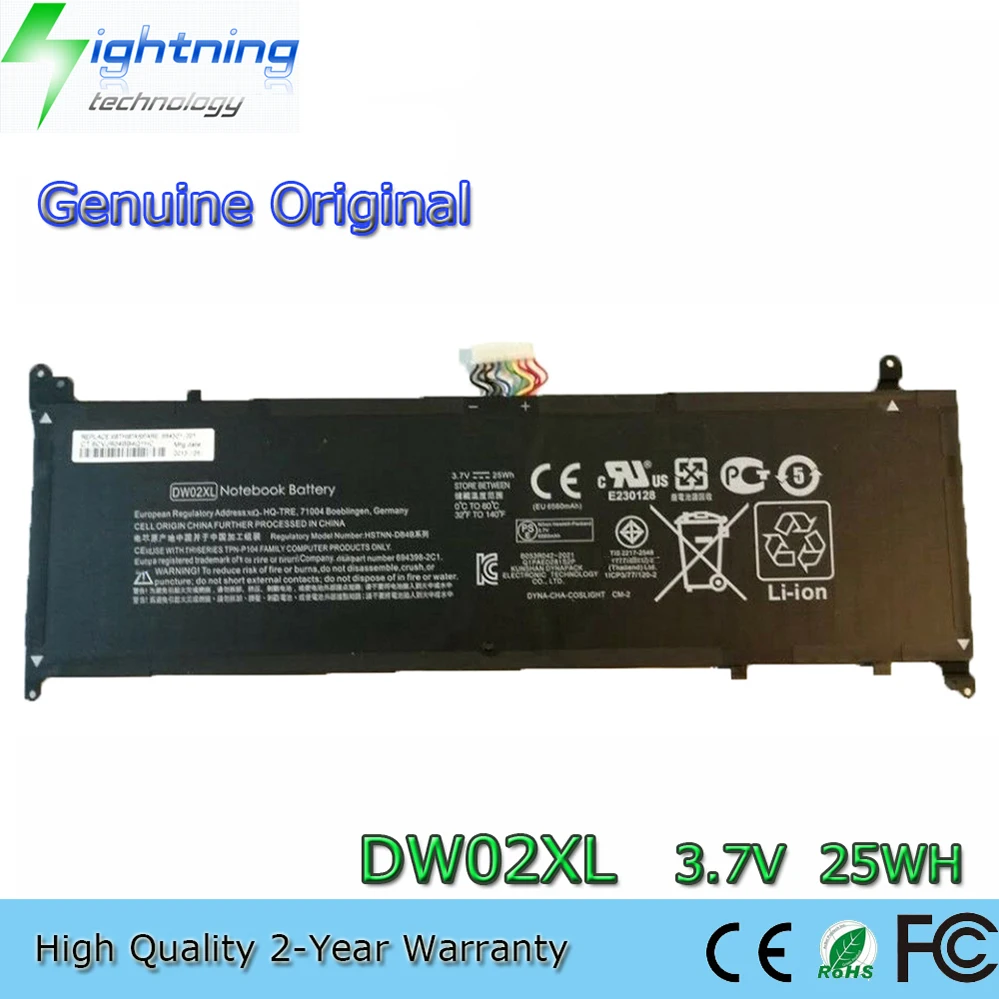 

Genuine 3.7V 25Wh DW02XL Notebook Battery for HP Envy X2 11 HSTNN-DB4B 694501-001 694398-2C1 HSTNN-IB4B