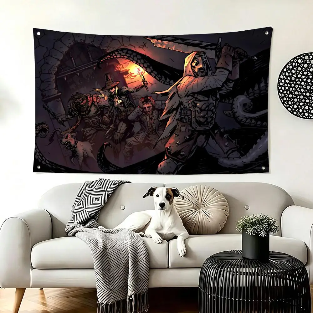 Gothic Game D-Darkest Dungeon Flags  For Living Room Home Dorm Decor Wall Outdoor Camping Party Banner Gifts