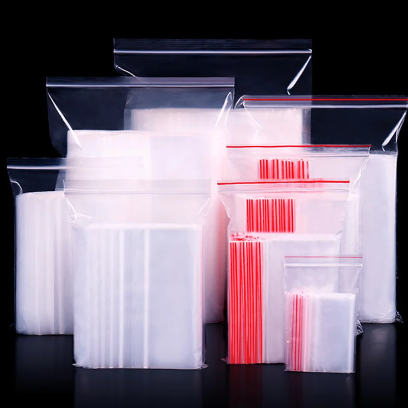PE Ziplock Bag, Transparent Plastic Bags, Jewelry Zip Zipped Lock, Reclosable Poly Clear Packaging Bags, Different Size image 3