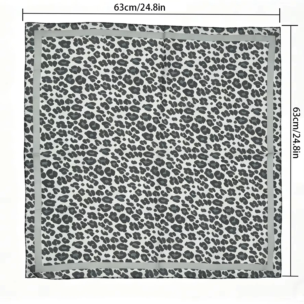 1PC Leopard Print Magnetic Buckle Scarf, 63cm Square Thin Chiffon Neck Scarf, Quick & Easy Wear Fastening Neck Wrap, Decor Scarf